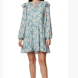 BCBGeneration Boho Print  Long Sleeve Short Flowy Dress Size 4